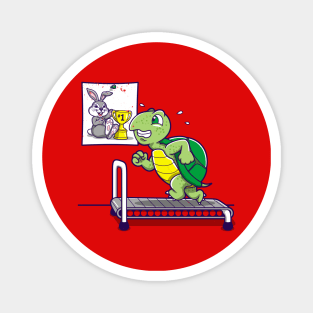 Funny Gym Motivation Workout Turtle Exercise Cute Fable Cartoon Magnet